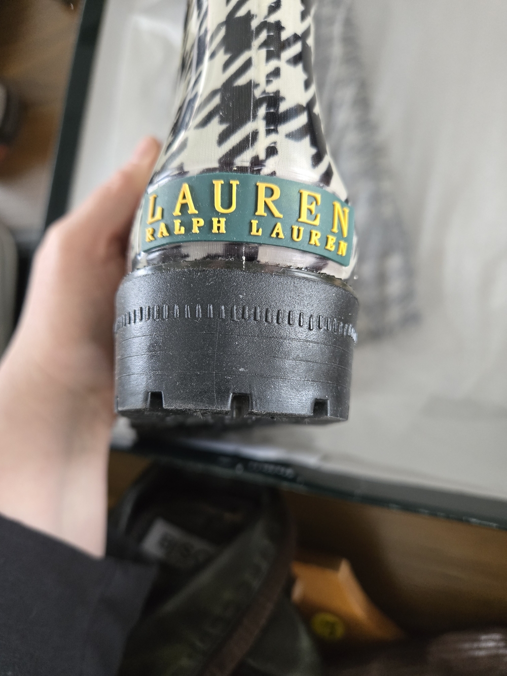 New LRL Lauren Ralph Lauren Women's Size 9 Houndstooth Tall Rain Boots - Picture 5 of 11